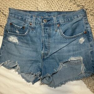 Levi 501 Distressed Denim Women Shorts